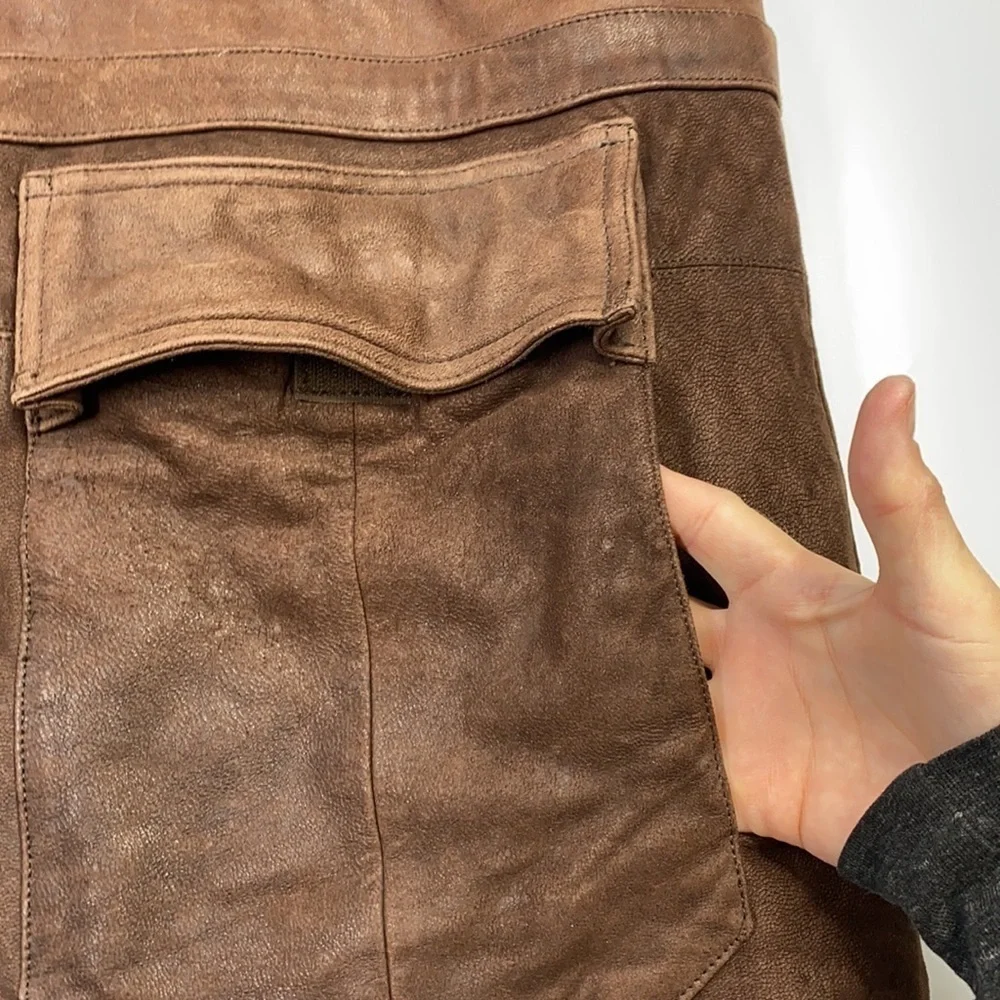 Vintage Eddie Bauer Leather Goose Down Heavy Jacket Size Large
